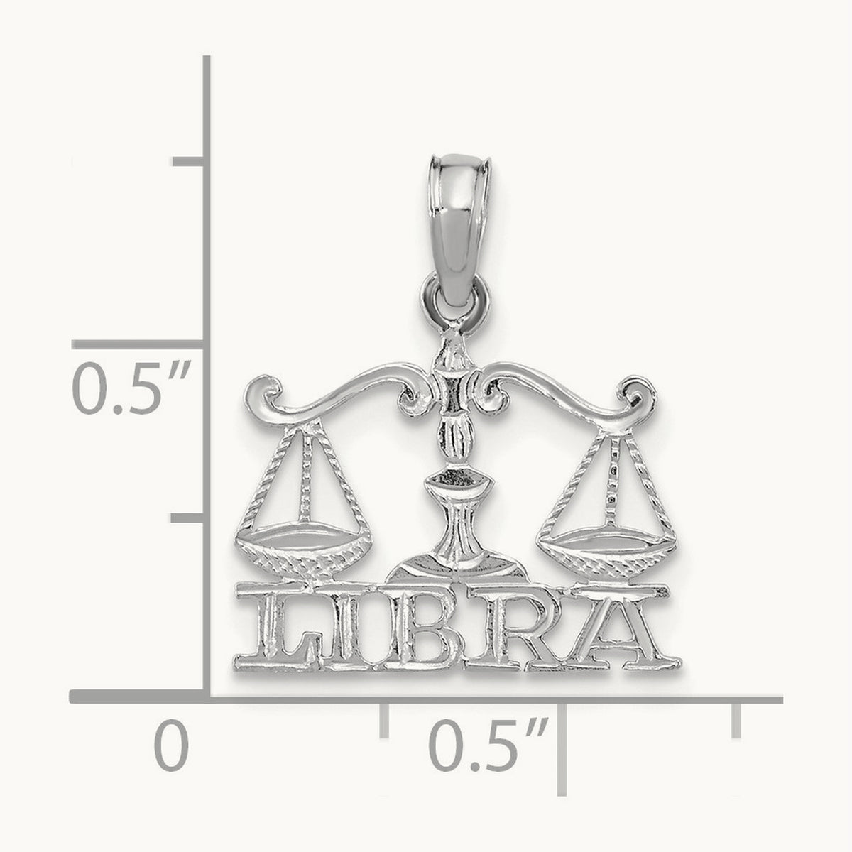 LIBRA Zodiac Charm — 14K White Gold