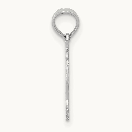 Basketball in Net Pendant, 14K White Gold