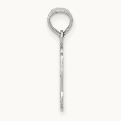 Basketball in Net Pendant, 14K White Gold
