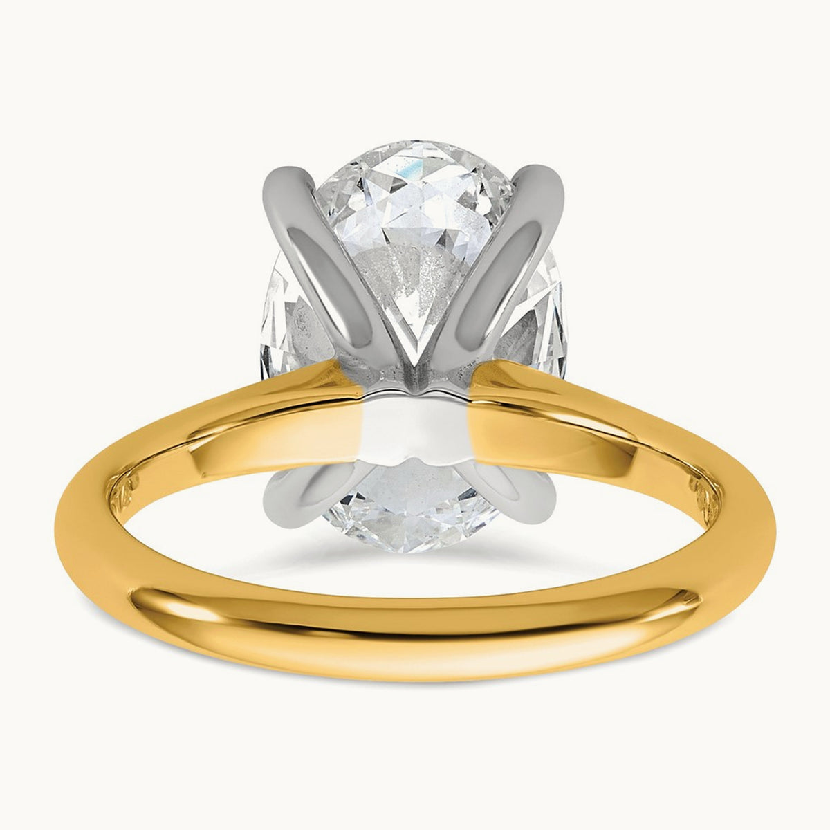 Oval 8X Ring, 4.00 ct tw Lab-Grown Diamond — 14K Two-Tone