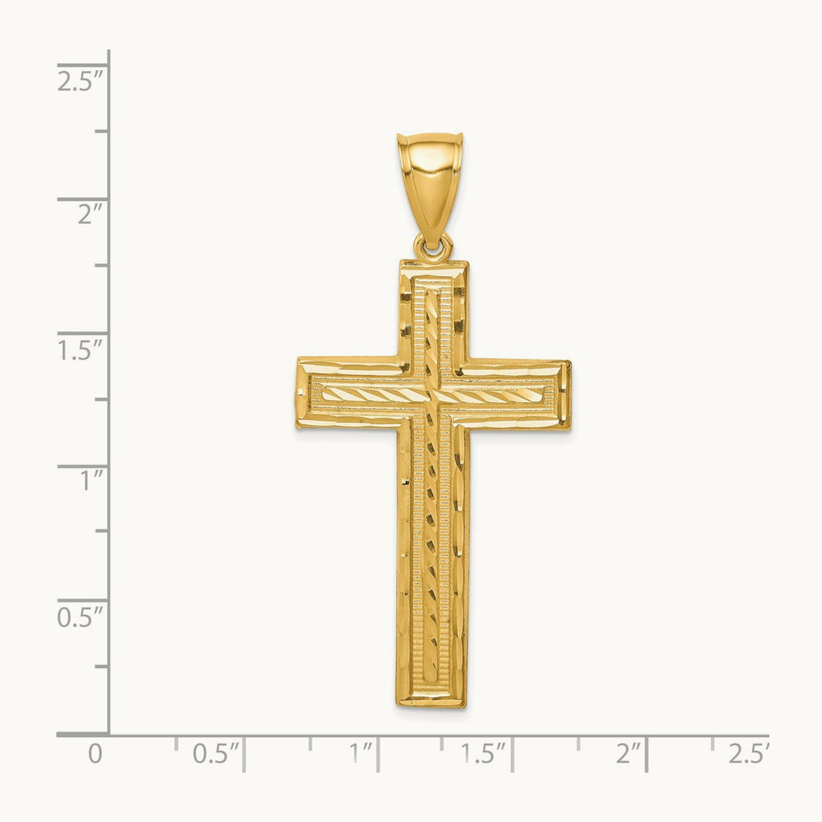 Diamond-cut Cross Pendant, 14K