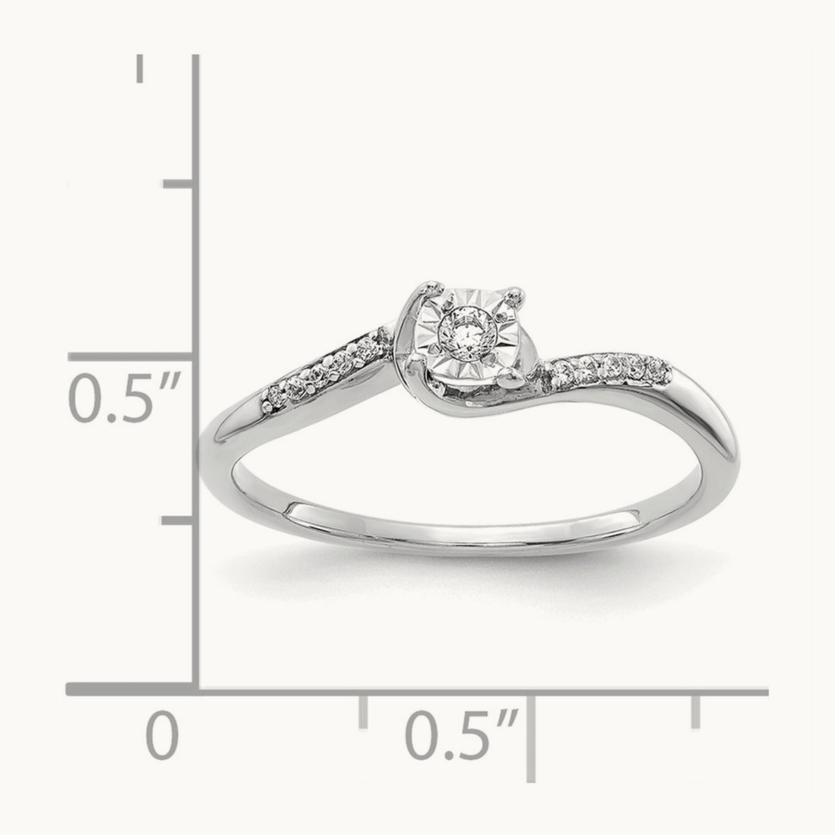 Diamond Bypass Ring — 14K White Gold