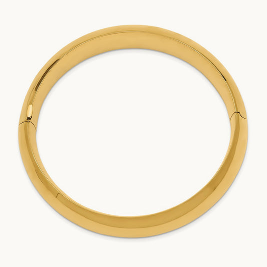11/16 Oversize High Polished Hinged Bangle Bracelet, 14K
