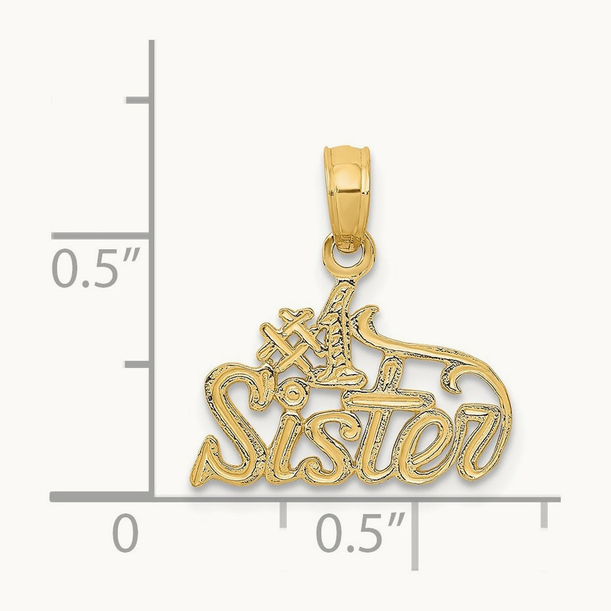 #1 SISTER Pendant, 14K