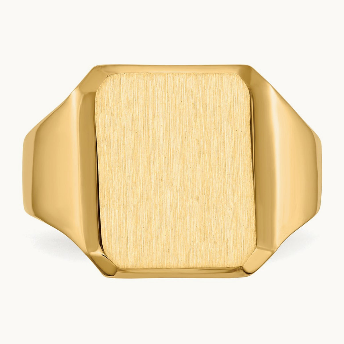 12.5x15. Closed Back Mens Signet Ring, 0mm, 14K