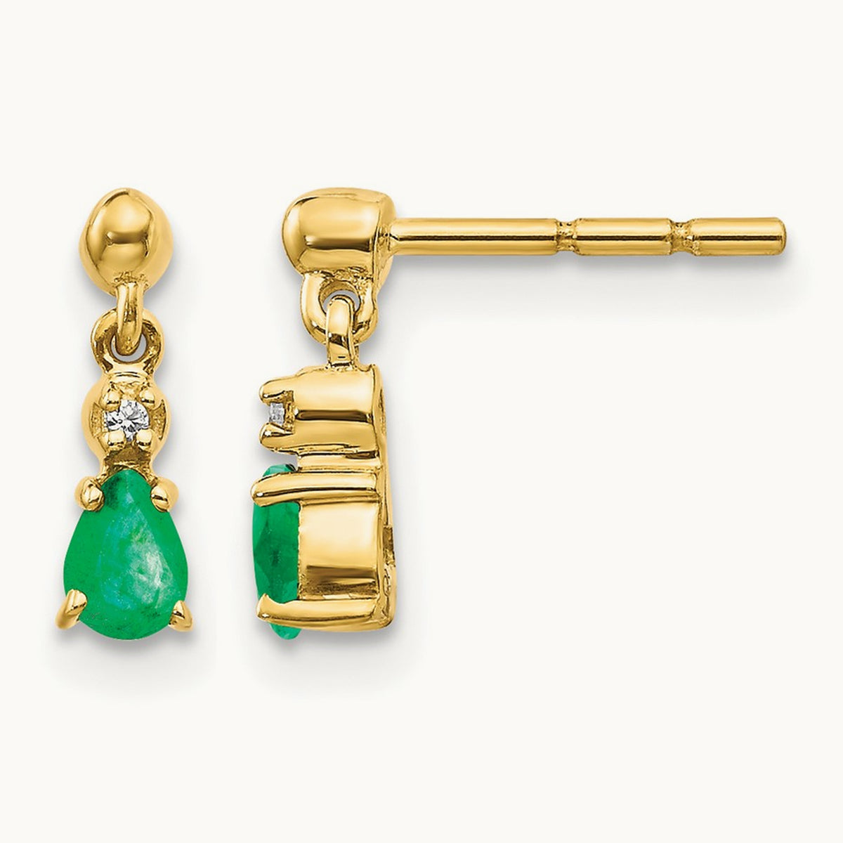 Emerald and Diamond Dangle Earrings — photo set