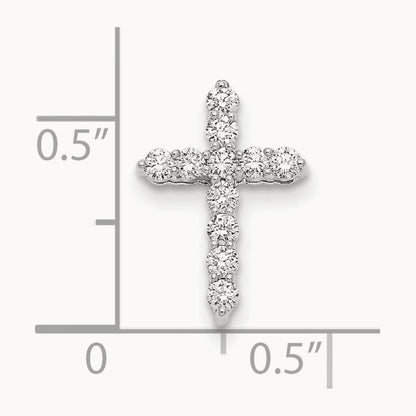 Diamond Cross 18 inch Necklace, 14K White Gold