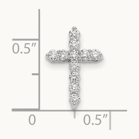1/4ct Lab Grown Diamond VS/SI+ G+ Cross Pendant, 14K White Gold