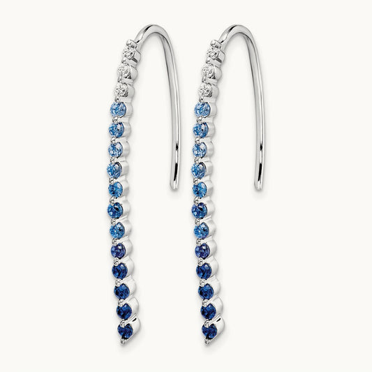 Diamond and Sapphire Earrings — 35mm, 0.11 ct