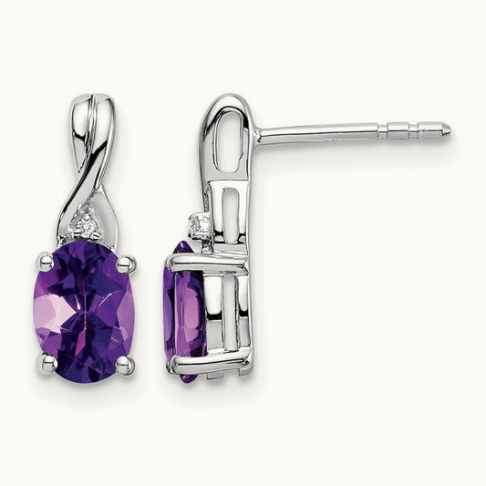 Oval Amethyst and Diamond Earrings — photo set