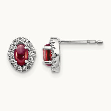 Diamond and Cabochon Garnet Earrings — photo set