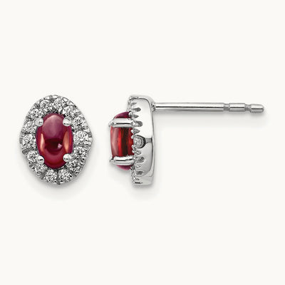 Diamond and Cabochon Garnet Earrings — photo set