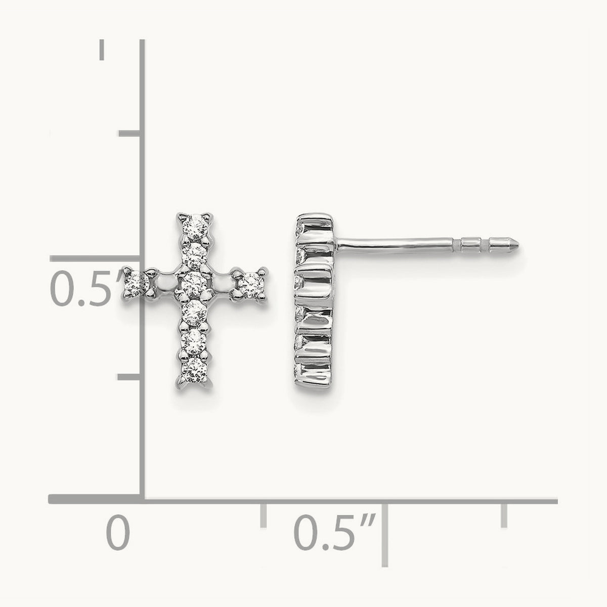 Cross Post Earrings, 0.10-0.20 ct tw Lab-Grown Diamond — 1/5 ct, 14K White Gold