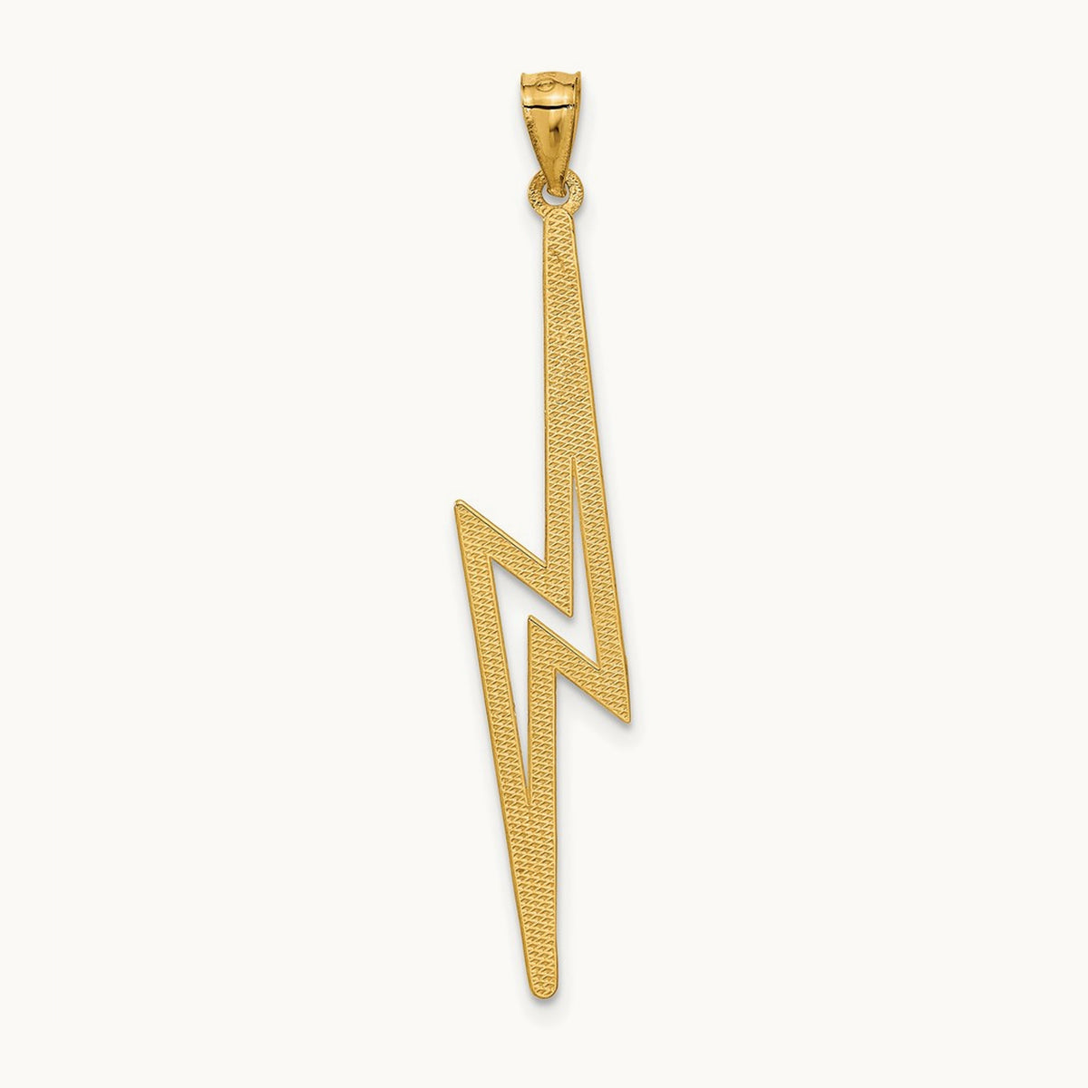 Polished D/C Lightning Bolt Pendant, 14K