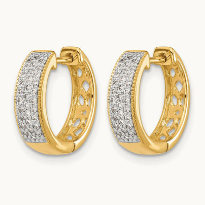 Diamond Hinged Hoop Earrings, 14K