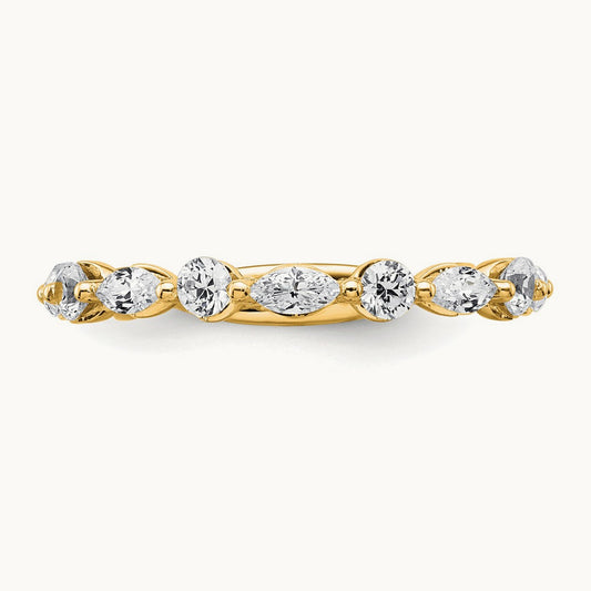 Wedding Band, 0.75 ct tw Lab-Grown Diamond — 14K Yellow Gold