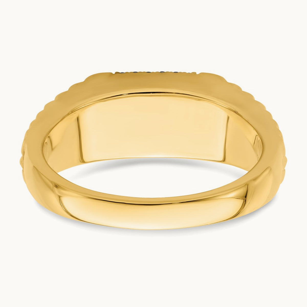Square Sapphire and Diamond Mens Ring, 14K