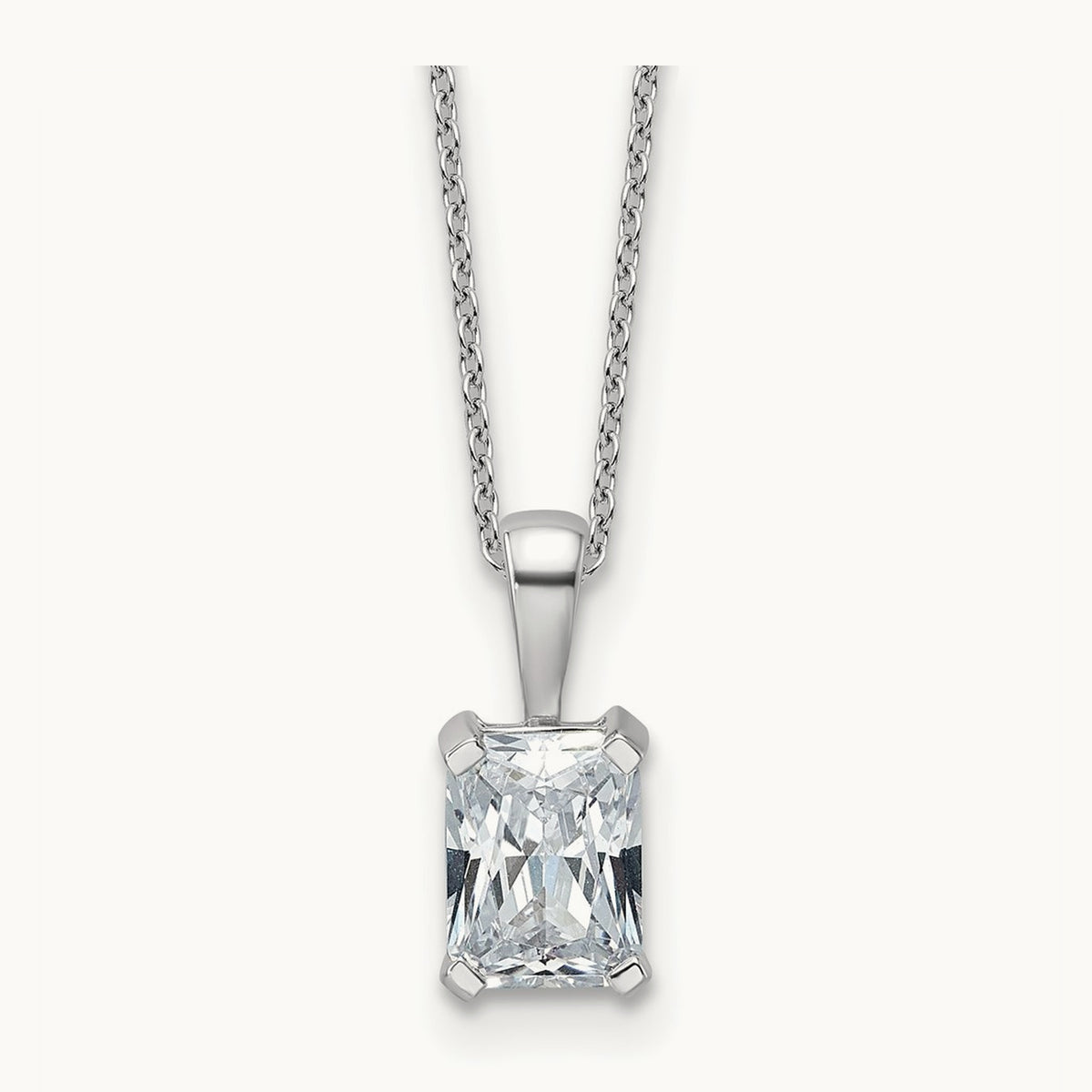 Radiant Pendant Necklace, 0.50-2.00 ct tw Lab-Grown Diamond — 1 1/2 ct, 14K White Gold