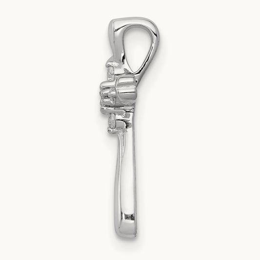 5-Stone Diamond Cross Chain Slide — 17mm