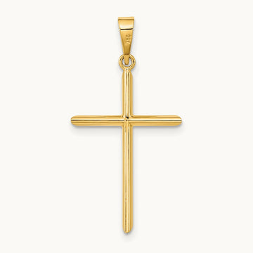 Polished Cross Pendant, 14K