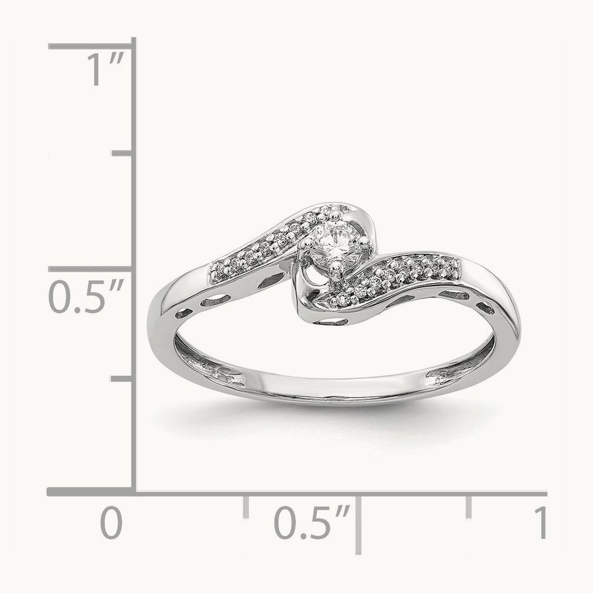 Diamond Bypass Ring, 14K White Gold
