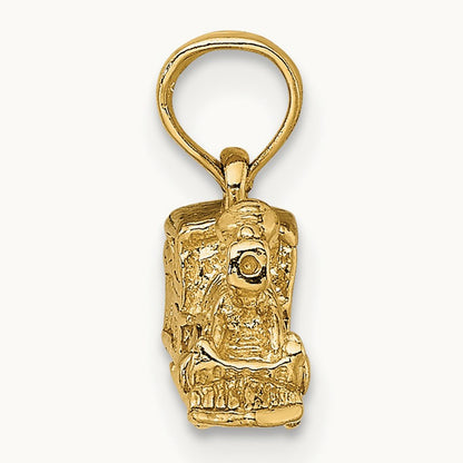 3-D Miniature Train Charm — 14K Yellow Gold, 7mm