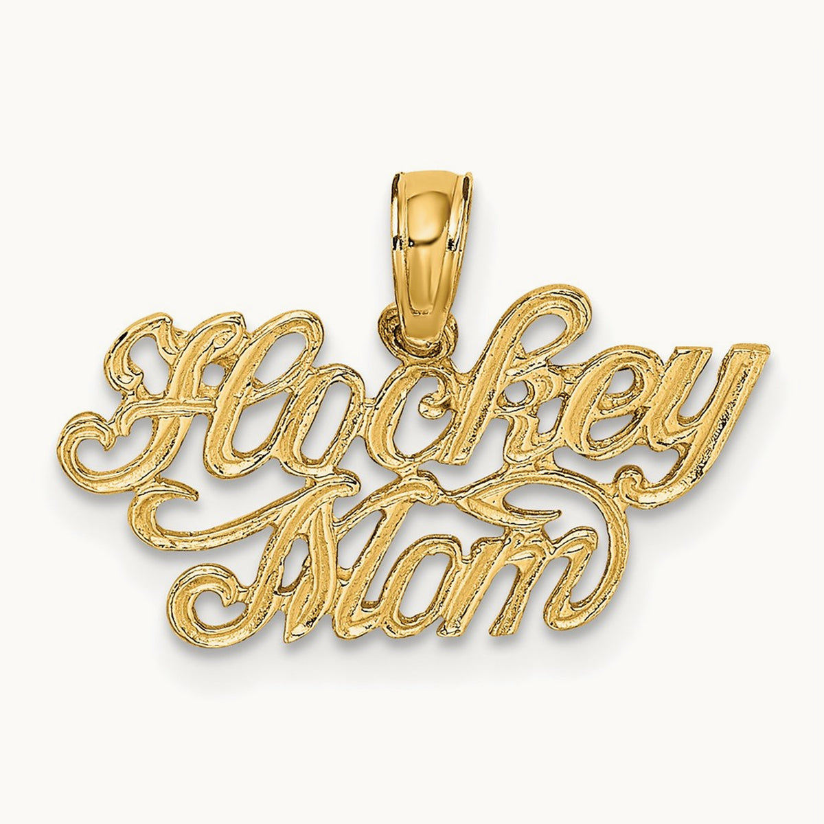HOCKEY MOM Charm, 14K