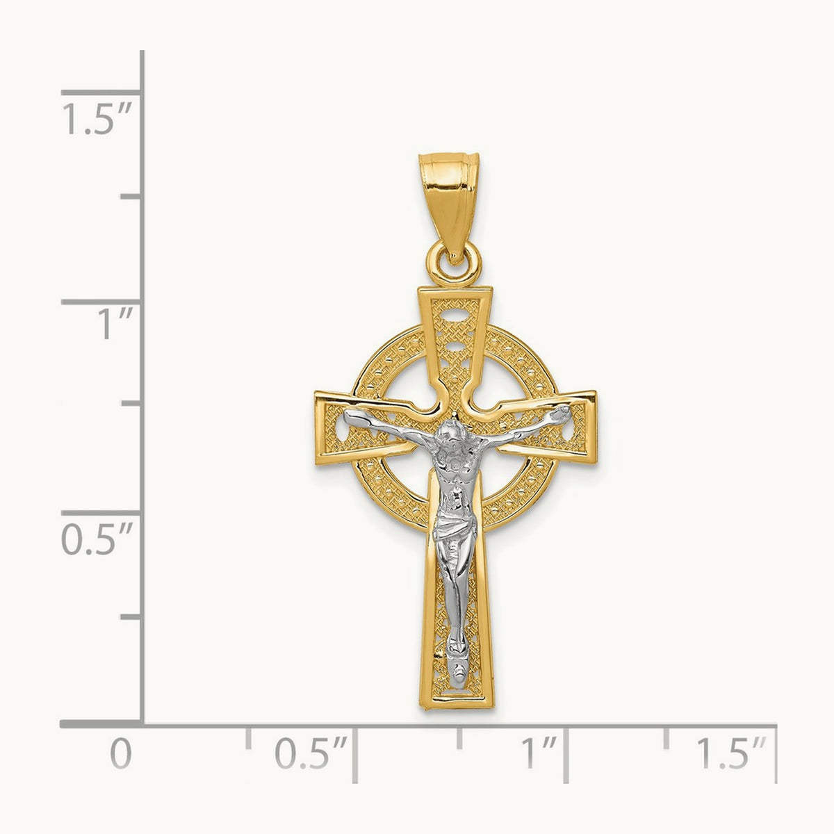 Iona Crucifix Pendant, 14K Two-tone
