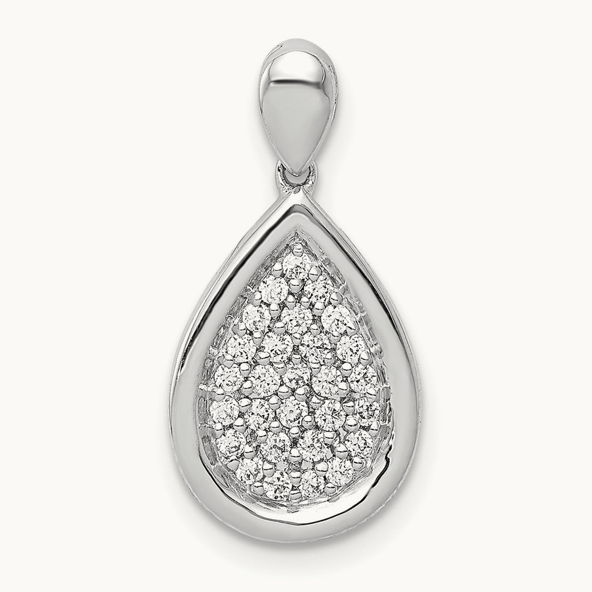 1/4ct. Diamond Fancy Teardrop Pendant, 14K White Gold