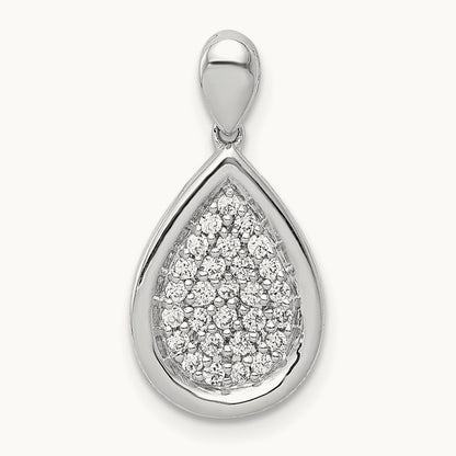 1/4ct. Diamond Fancy Teardrop Pendant, 14K White Gold