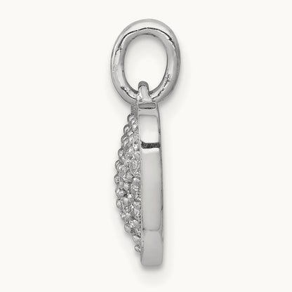 3/8ct. Diamond Heart Pendant, 14K White Gold