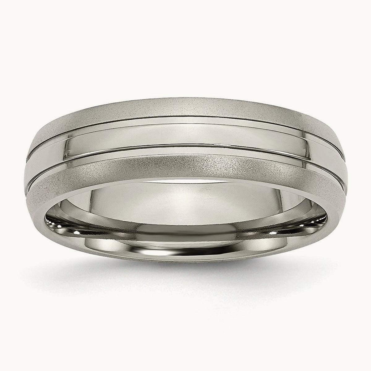 Brushed and Polished Grooved Band — photo set (2)