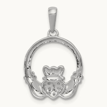 Circle Claddagh Pendant, 0.10 ct tw Lab-Grown Diamond