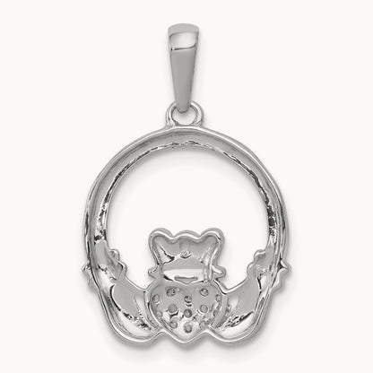 Circle Claddagh Pendant, 0.10 ct tw Lab-Grown Diamond