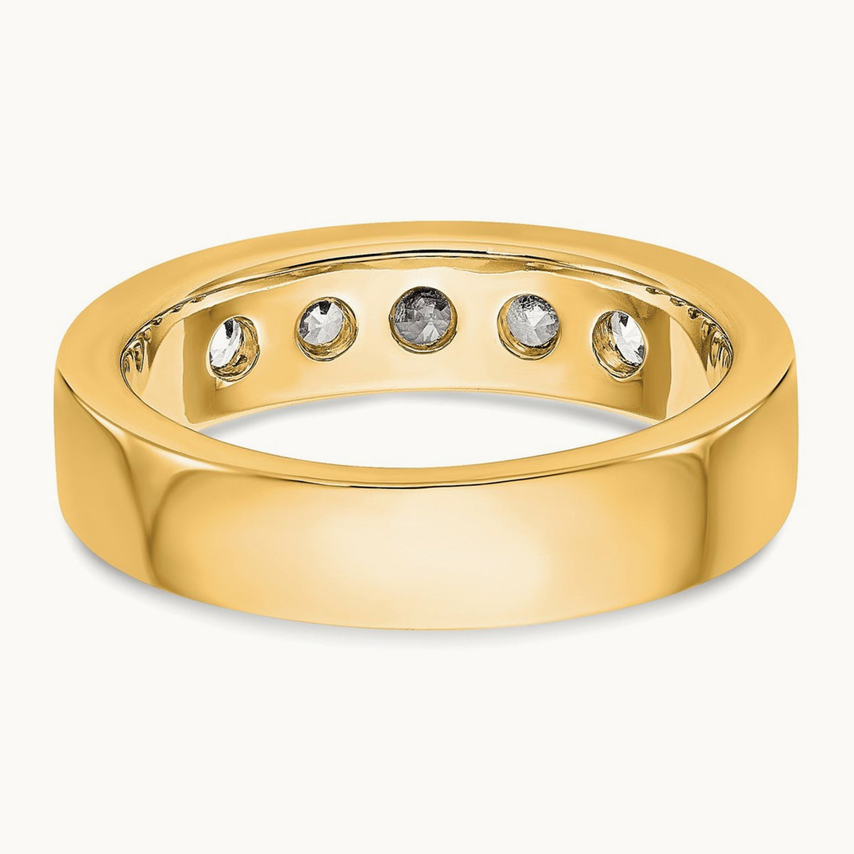 Setting: 5- Stone Closed Channel Band Mounting, 3.8mm — 14K Yellow Gold