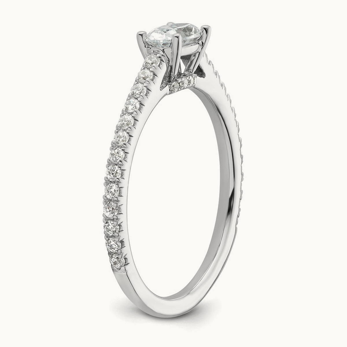 East-West Oval Engagement Ring, 0.75 ct tw Lab-Grown Diamond