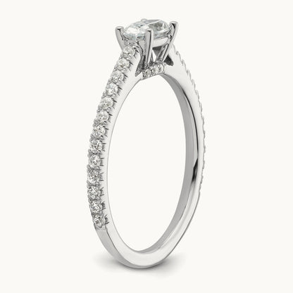 East-West Oval Engagement Ring, 0.75 ct tw Lab-Grown Diamond