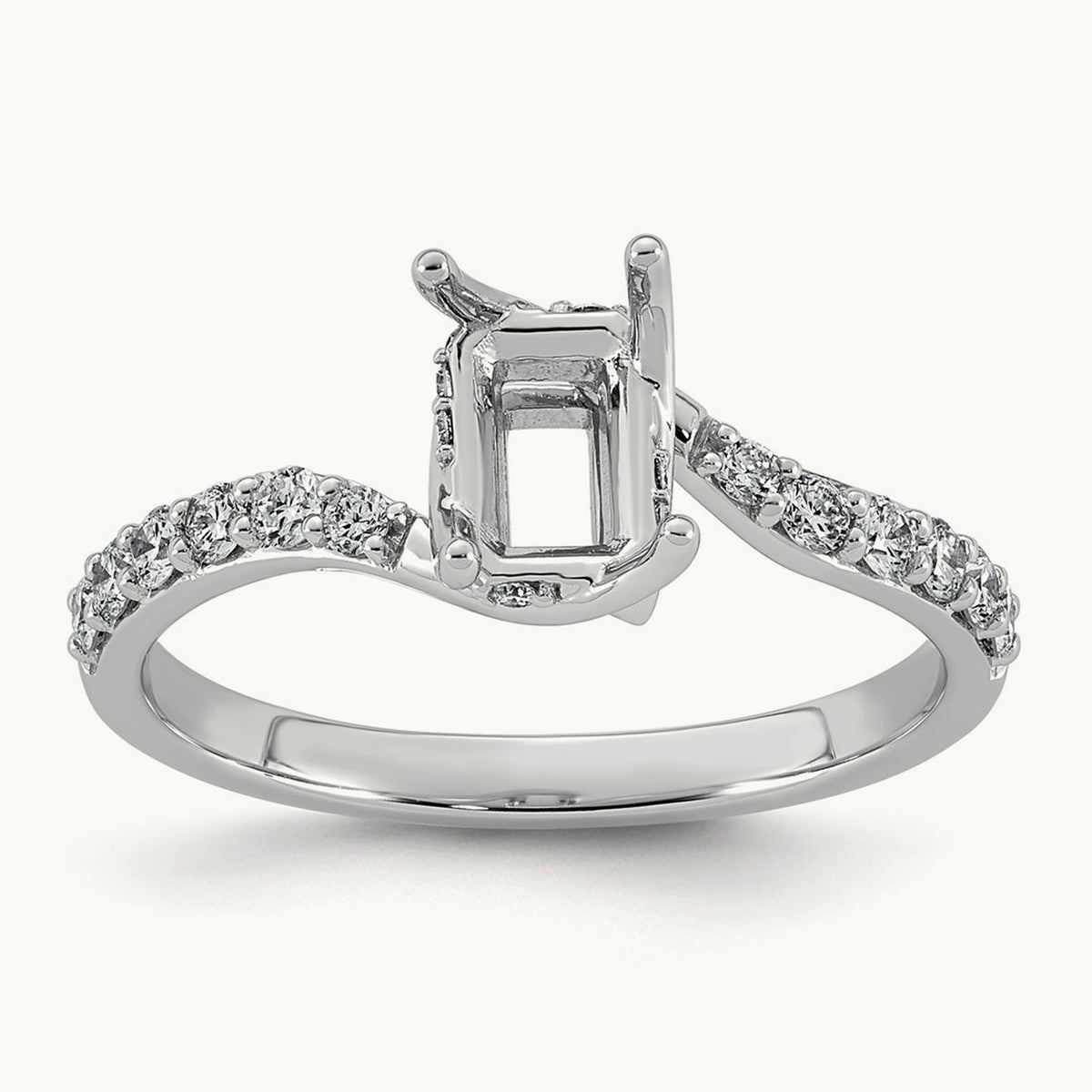 Round Center Semi-Mount Twist Ring, 0.25 ct tw Lab-Grown Diamond