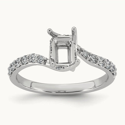 Round Center Semi-Mount Twist Ring, 0.25 ct tw Lab-Grown Diamond