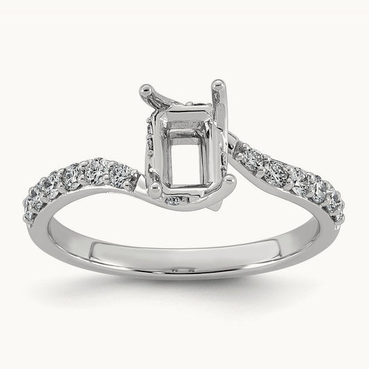 Round Center Semi-Mount Twist Ring, 0.25 ct tw Lab-Grown Diamond