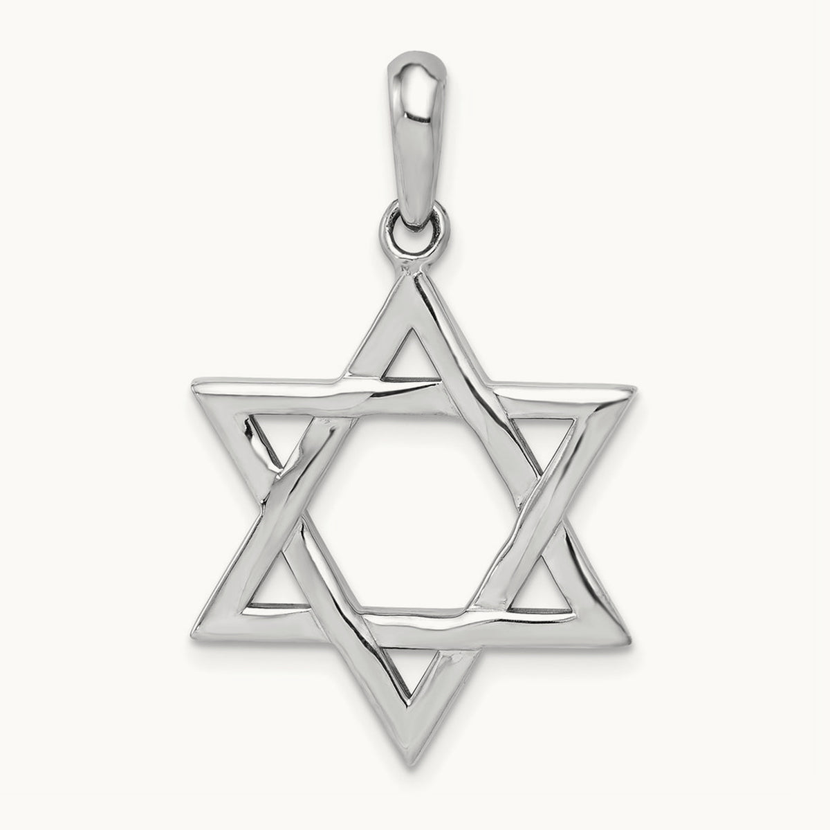 Star of David Pendant, 14K White Gold