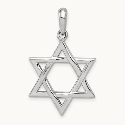 Star of David Pendant, 14K White Gold