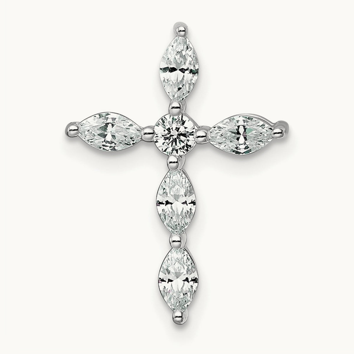 Cross Chain Slide Pendant, 0.50 ct tw Lab-Grown Diamond — 14K White Gold