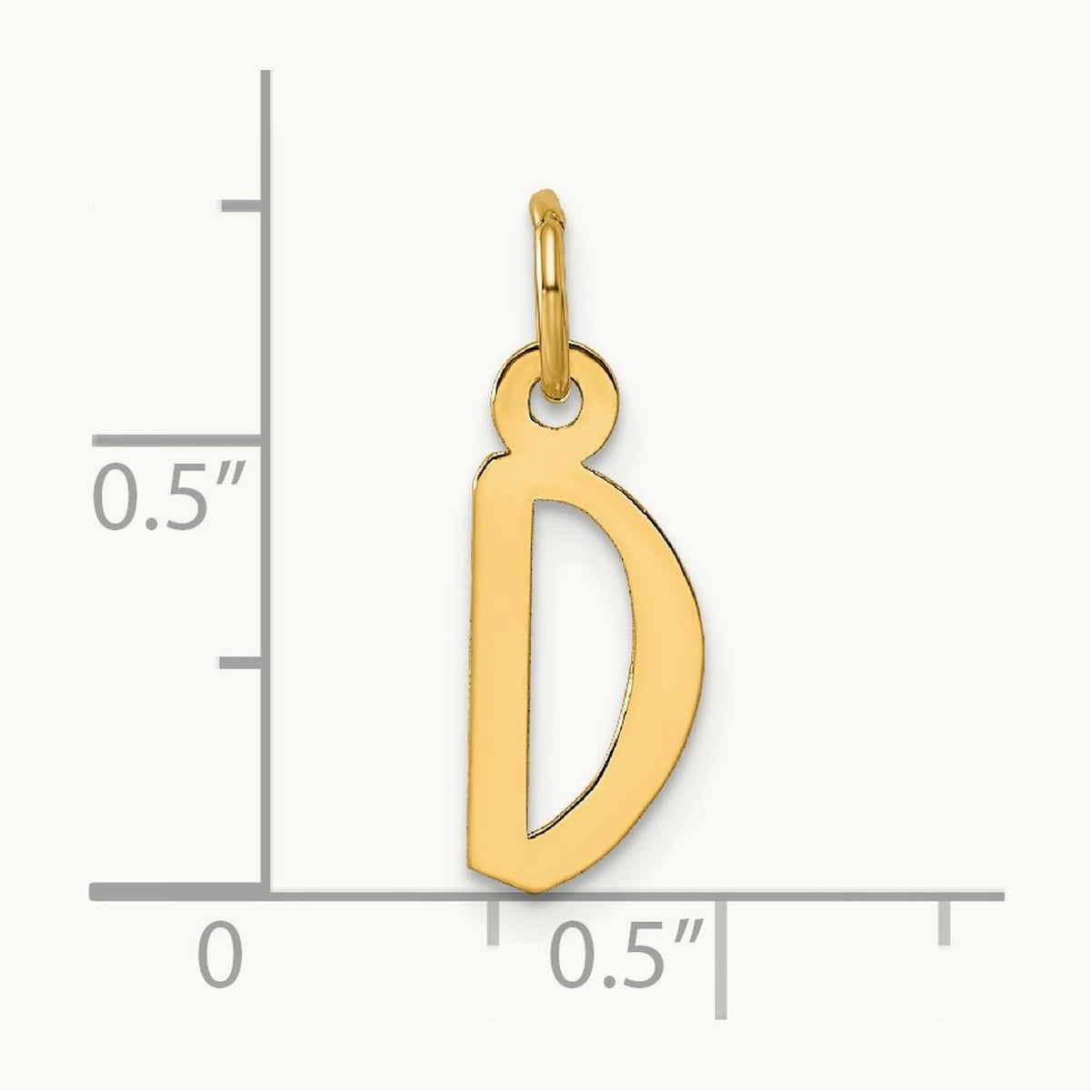 Slanted Block Initial Charm — 14K Yellow Gold, D