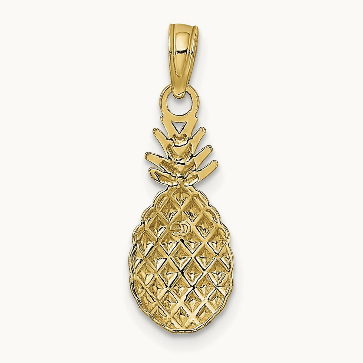 Textured Pineapple Charm, 14K