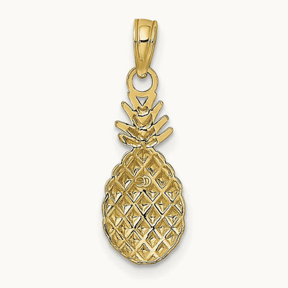 Textured Pineapple Charm, 14K