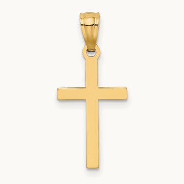 Satin Diamond-Cut Cross Pendant, 14K