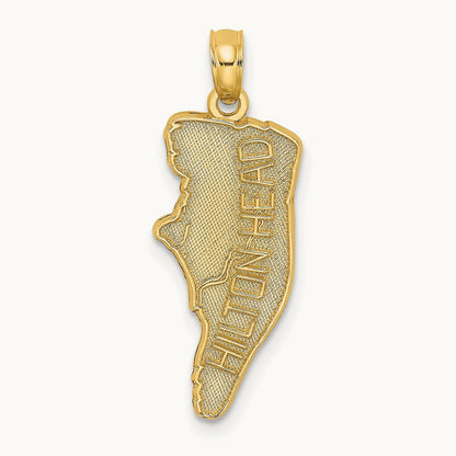 HILTON HEAD Map Charm, 14K