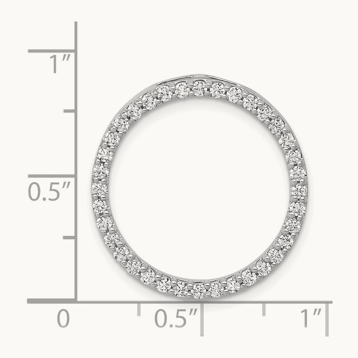 Diamond Circle Chain Slide — 14K White Gold, 22.45mm