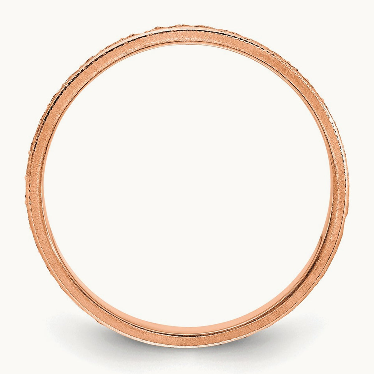 Design Etched Wedding Band — 14K Rose Gold, 3mm